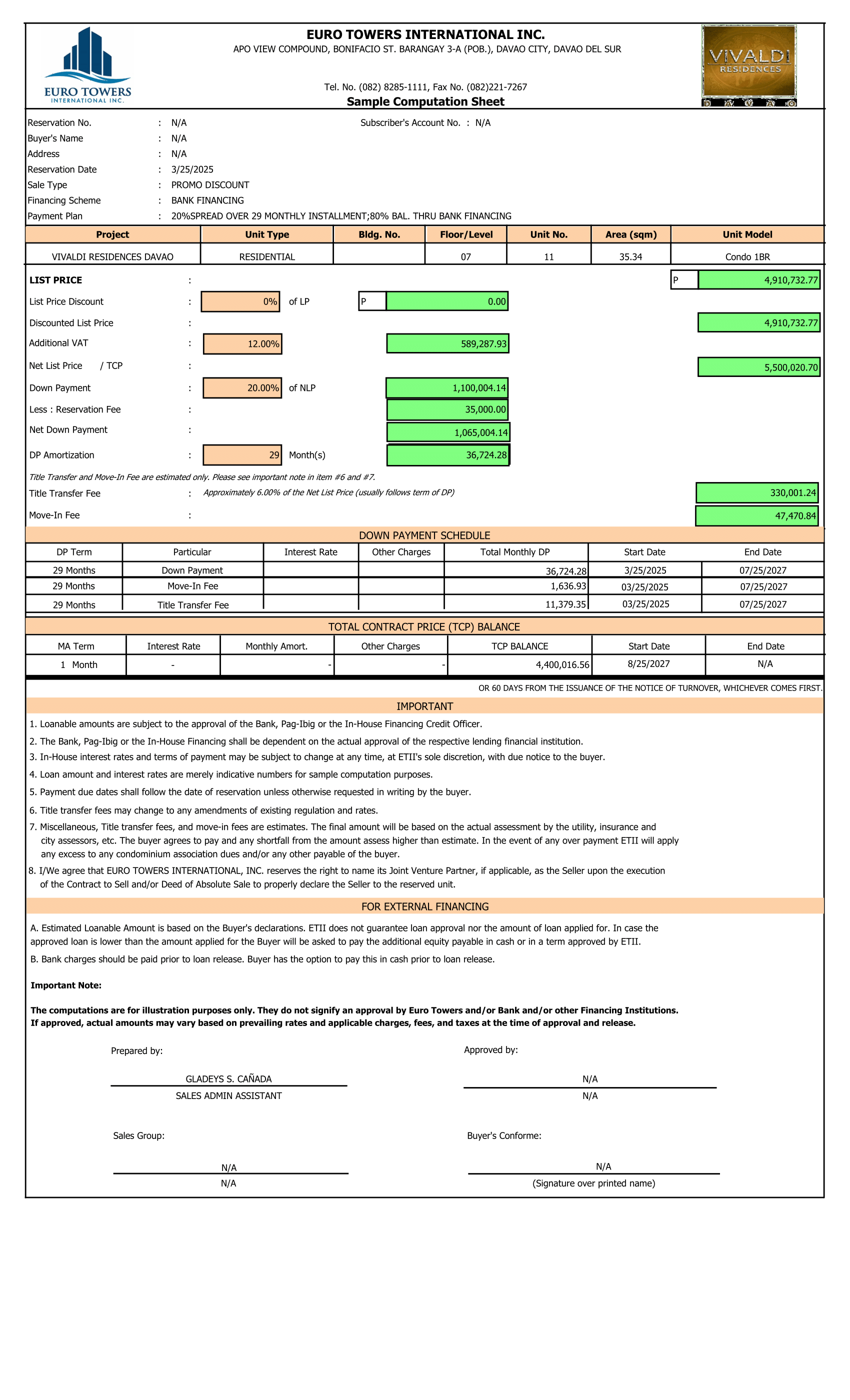 Sample Computation Image